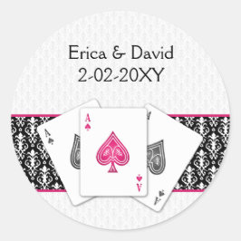 Vegas-Hochzeitstag-Umschlag Aufkleber