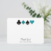 Vegas Imitate Aquamarin Glitzer Flat Danke Karte (Stehend Vorderseite)