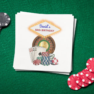 Vegas Kasino Nacht Geburtstag / Junggesellenabschi Serviette