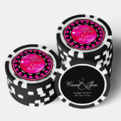 Vegas Lucky in der Liebe Herz fuschia schwarz Pokerchips (Stapel)