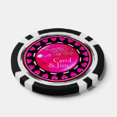 Vegas Lucky in der Liebe Herz fuschia schwarz Pokerchips (Einzeln)