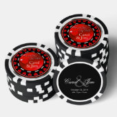 Vegas Lucky in der Liebe Herz Rot Silber Pokerchips (Stapel)