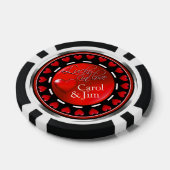 Vegas Lucky in der Liebe Herz Rot Silber Pokerchips (Einzeln)