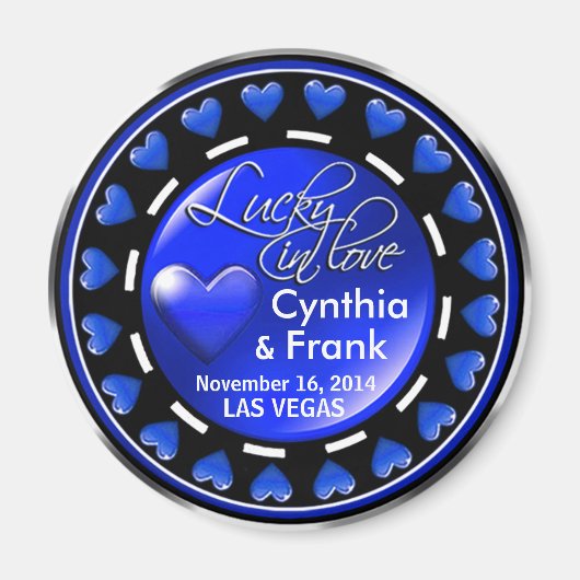 Vegas Lucky Liebe Casino Lugano Magnet (Vorne)