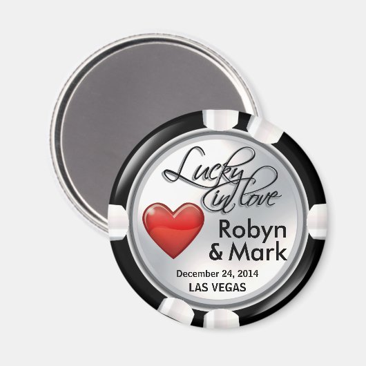 Vegas Lucky Liebe Casino Magnet (Vorderseite/Rückseite)