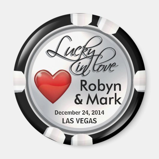 Vegas Lucky Liebe Casino Magnet (Vorne)