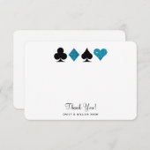 Vegas Malibu Blue Glitzer Flat Danke Karte (Vorne/Hinten)