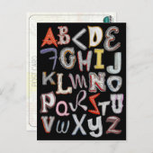 Vegas Neon A to Z Postcard - at Night Postkarte (Vorne/Hinten)