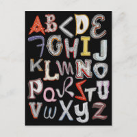 Vegas Neon A to Z Postcard - at Night