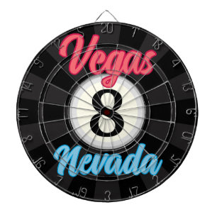 Vegas Nevada Billard 8-Kugel-Design Schwarz & Elfe Dartscheibe