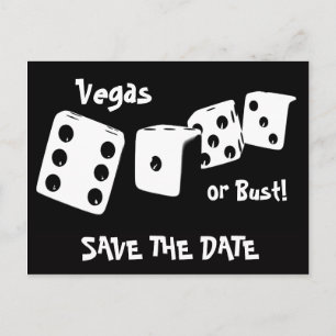 Vegas oder Bust Save the Date Postkarte