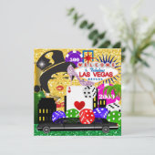 Vegas Party - Casino / Poker Einladung (Stehend Vorderseite)