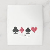 Vegas Red Imitats Glitzer Platzkarte mit Tabellenn (Außenseite Aufgefaltet)