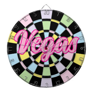Vegas rosa Text in den Farben Schwarz und Pastellf Dartscheibe