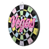 Vegas rosa Text in den Farben Schwarz und Pastellf Dartscheibe (Vorderseite rechts)