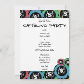 Vegas Roulette Casino Glücksspiel Party Einladung (Rückseite)