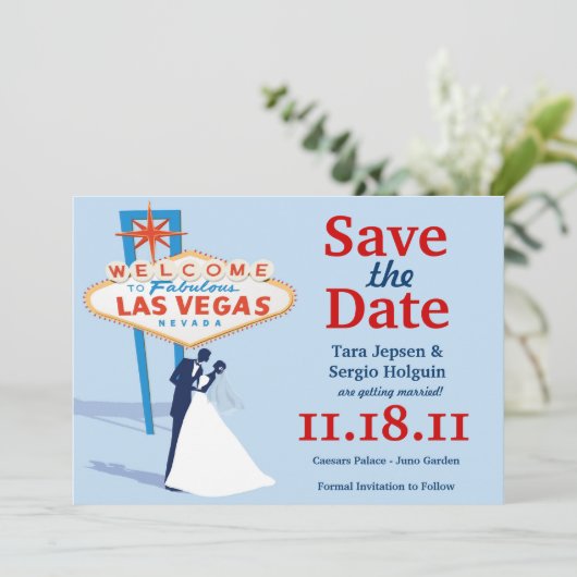 Vegas Save the Date! Date (Stehend Vorderseite)