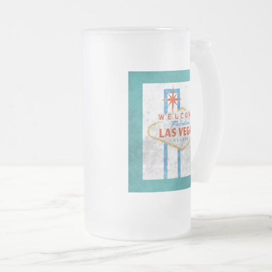 Vegas-Schildgrunge Mattglas Bierglas (VorderseiteRechts)