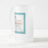 Vegas-Schildgrunge Mattglas Bierglas (Vorderseite Links)