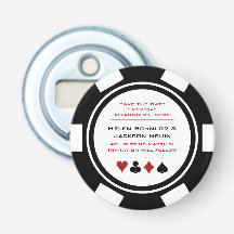Vegas Schwarz-weiß Casino Poker Chip Save the Date