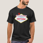 Vegas Sign Celebrant Name und Beruf T-Shirt (Vorderseite)