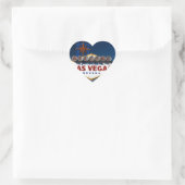 Vegas Sign Dusk Wedding Hearts Herz-Aufkleber (Tasche)