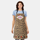 Vegas Sign Leopard Print Personalisiert Schürze (Getragen)