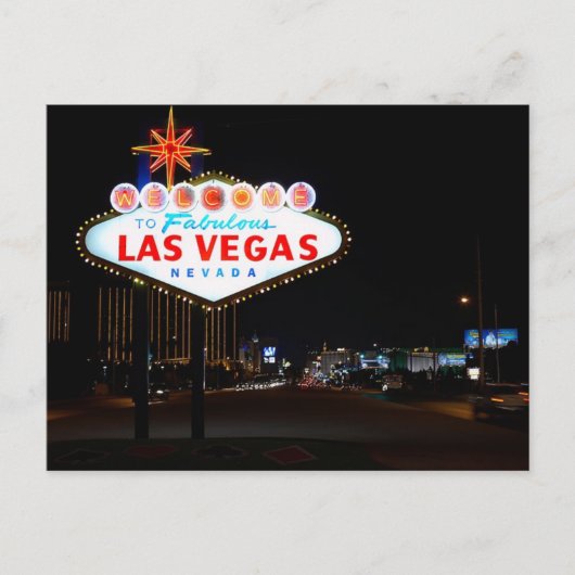 Vegas Sign Night Postkarte (Vorderseite)