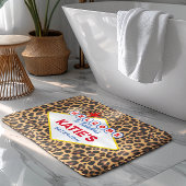 Vegas Sign Personalisiert Leopard Print Badematte