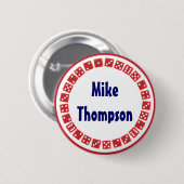 Vegas-Spiel-Nachtwürfel-Namensschild Button (Vorne & Hinten)