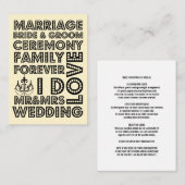 Vegas Style Wedding Invitation Card Einsteckkarten Begleitkarte (Vorne/Hinten)