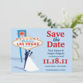 Vegas Termin vormerken! Save The Date (Stehend Vorderseite)