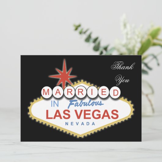 Vegas Theme Danke Karte (Stehend Vorderseite)