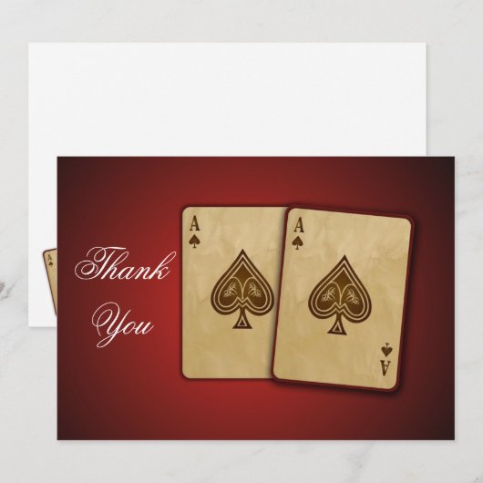 Vegas Theme Danke Karte (Vorne/Hinten)