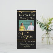 Vegas Theme Save the Date Fotokarte (Stehend Vorderseite)