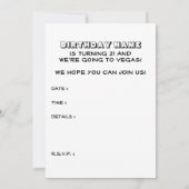 Vegas um 21? Einladungen zum Geburtstag (Rückseite)