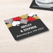 Vegas-Untersetzer, die Party-Kasino-Glitzer Rechteckiger Pappuntersetzer (angewinkelt)