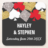 Vegas-Untersetzer, die Party-Kasino-Glitzer Rechteckiger Pappuntersetzer (Vorderseite)