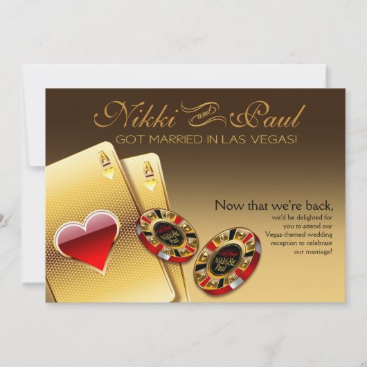 Vegas VIP Empfang KONTAKTIEREN ME 2 PUT NAMES CHIP Einladung (Vorderseite)