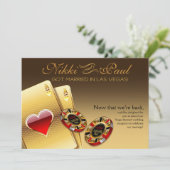 Vegas VIP Empfang KONTAKTIEREN ME 2 PUT NAMES CHIP Einladung (Stehend Vorderseite)