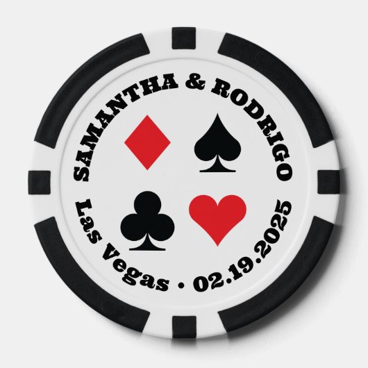 Vegas Wedding - Anzug mit Roter und Schwarzer Kart Pokerchips (Vorderseite)