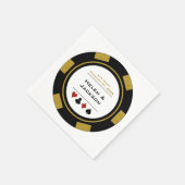 Vegas Wedding Black Gold Poker Chip Serviette (Ecke)