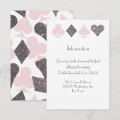 Vegas Wedding Blush Pink Silver Extra Info Card Begleitkarte (Vorne/Hinten)