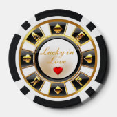 Vegas Wedding Casino weißes schwarzes Gold Pokerchips (Rückseite)