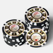 Vegas Wedding Casino weißes schwarzes Gold Pokerchips (Stapel)
