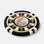 Vegas Wedding Casino weißes schwarzes Gold Pokerchips (Einzeln)