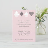 Vegas Wedding Celebration Pink Silver Imitats Glit Einladung (Stehend Vorderseite)