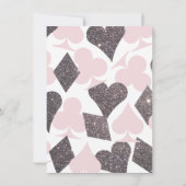 Vegas Wedding Celebration Pink Silver Imitats Glit Einladung (Rückseite)