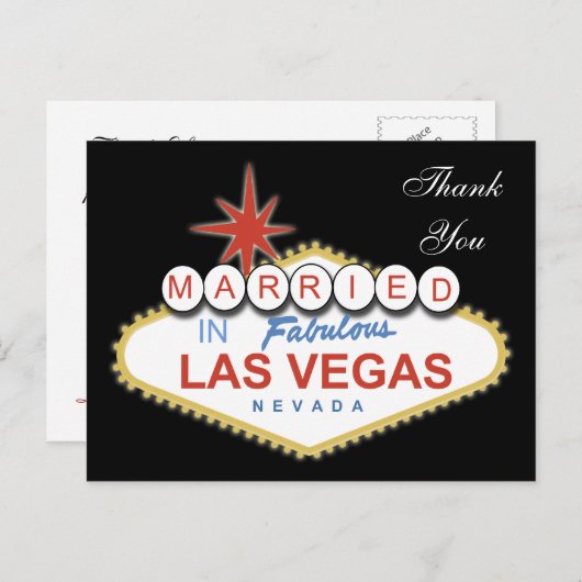 Vegas Wedding Dankeschön Karten (Vorne/Hinten)