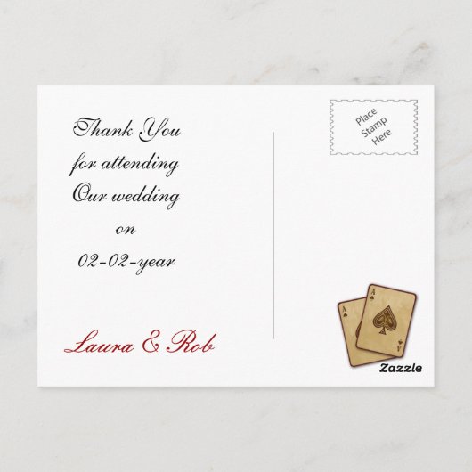 Vegas Wedding Dankeschön Karten (Rückseite)
